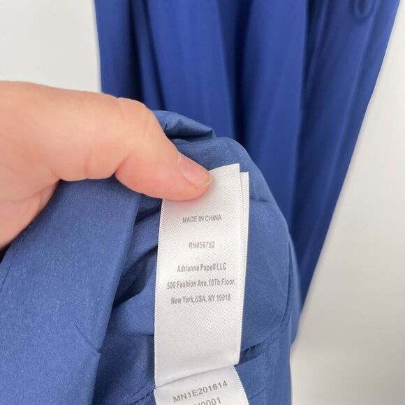 Aidan By Aidan Mattox Double Strap Wrap Dress Maxi  Navy  Womens Size 10 - Picture 11 of 11